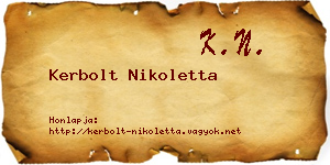 Kerbolt Nikoletta névjegykártya