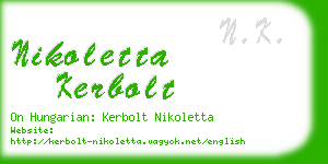 nikoletta kerbolt business card